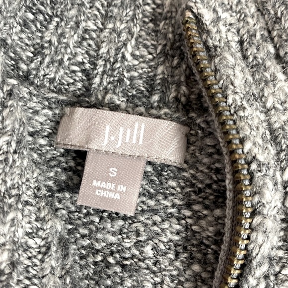 J.Jill Grey Marled Wool Alpaca Blend Zip Up Vest Size S - Picture 5 of 7